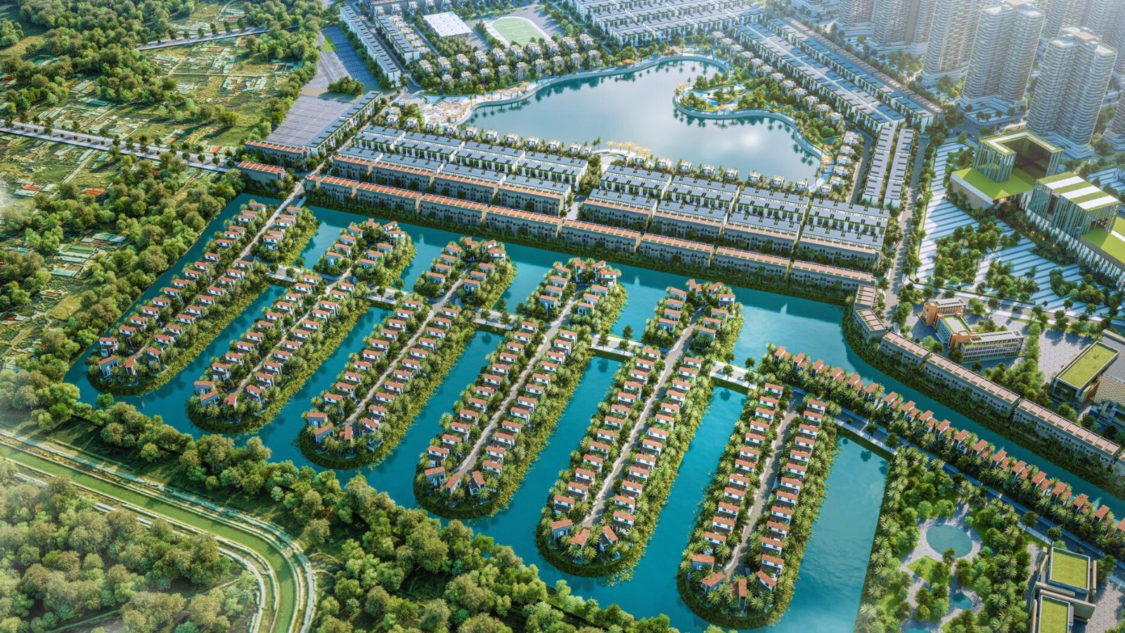 Tổng thể phổi cảnh dự án VinHome Green City Hậu Nghĩa